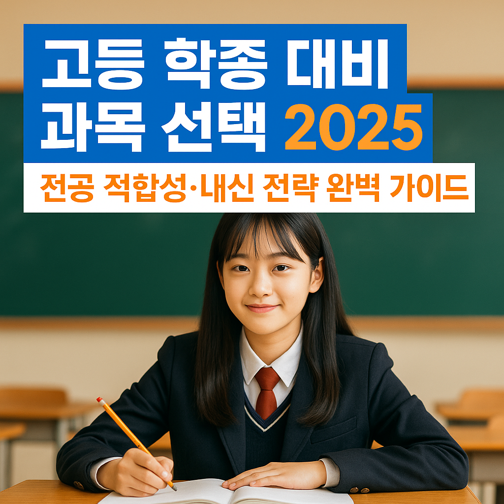 고등 학종 대비 과목 선택 2025 ｜ 전공 적합성·내신 전략 완벽 가이드