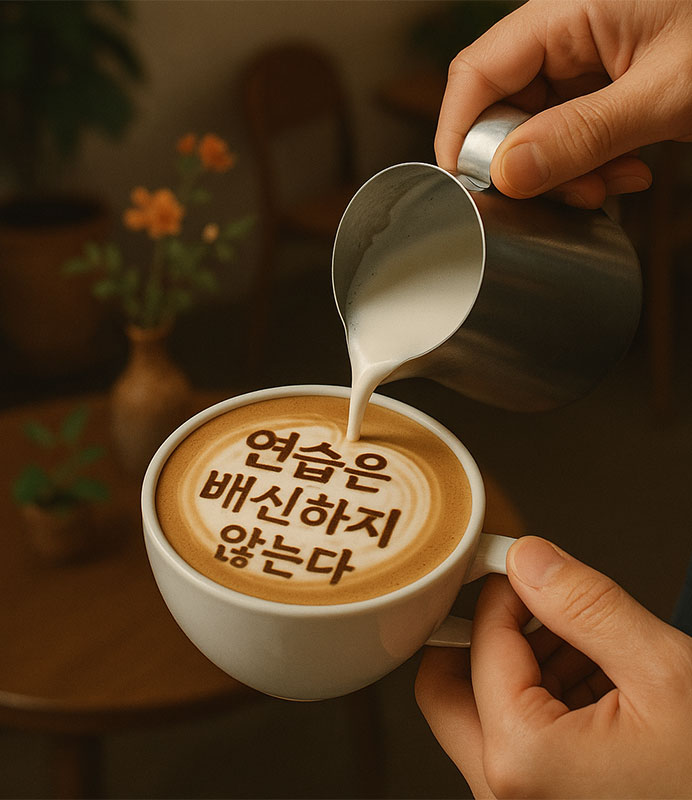 라떼아트 연습은 배신하지 않는다.