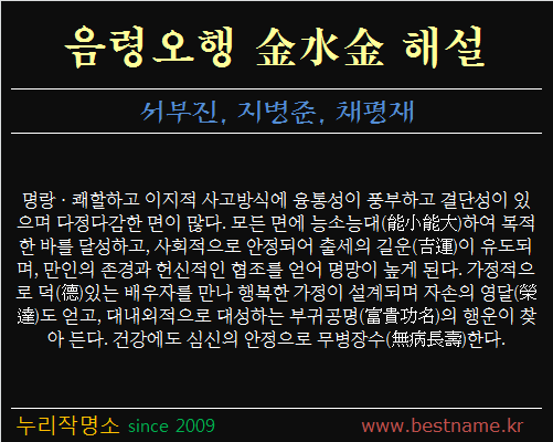 음령오행-금수금-해설