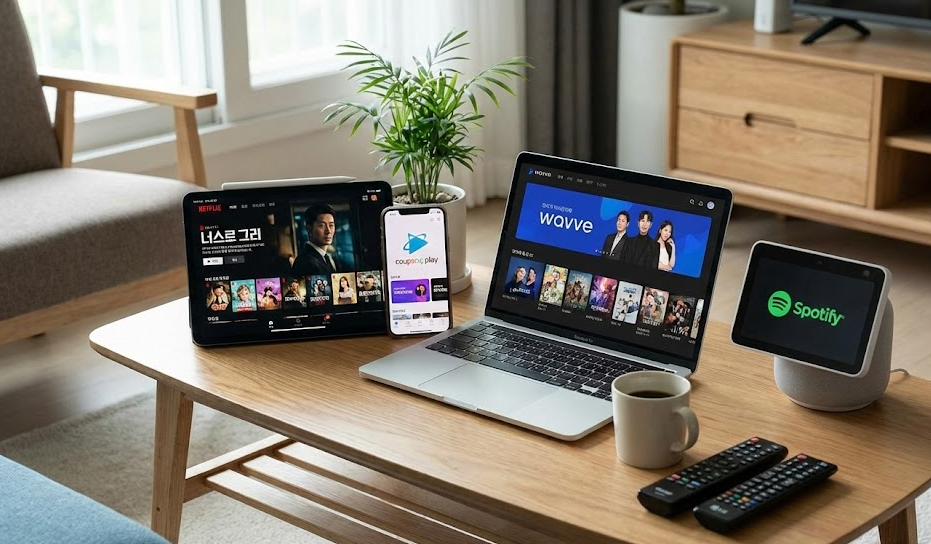 책상위 노트북 테블릿 이미지