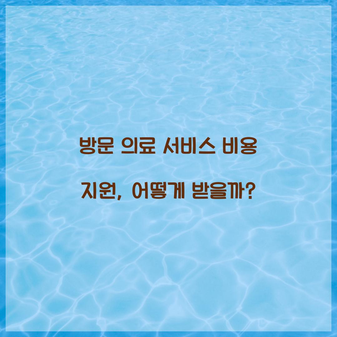 방문 의료 서비스 비용 지원