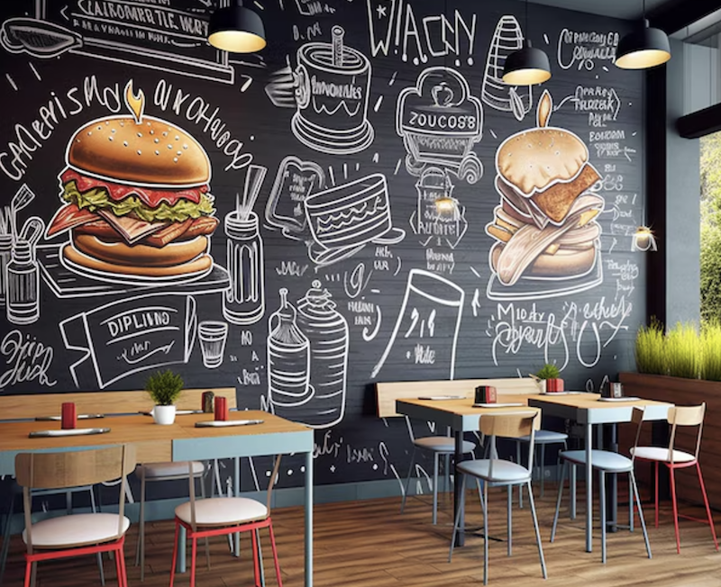햄버거그림-벽