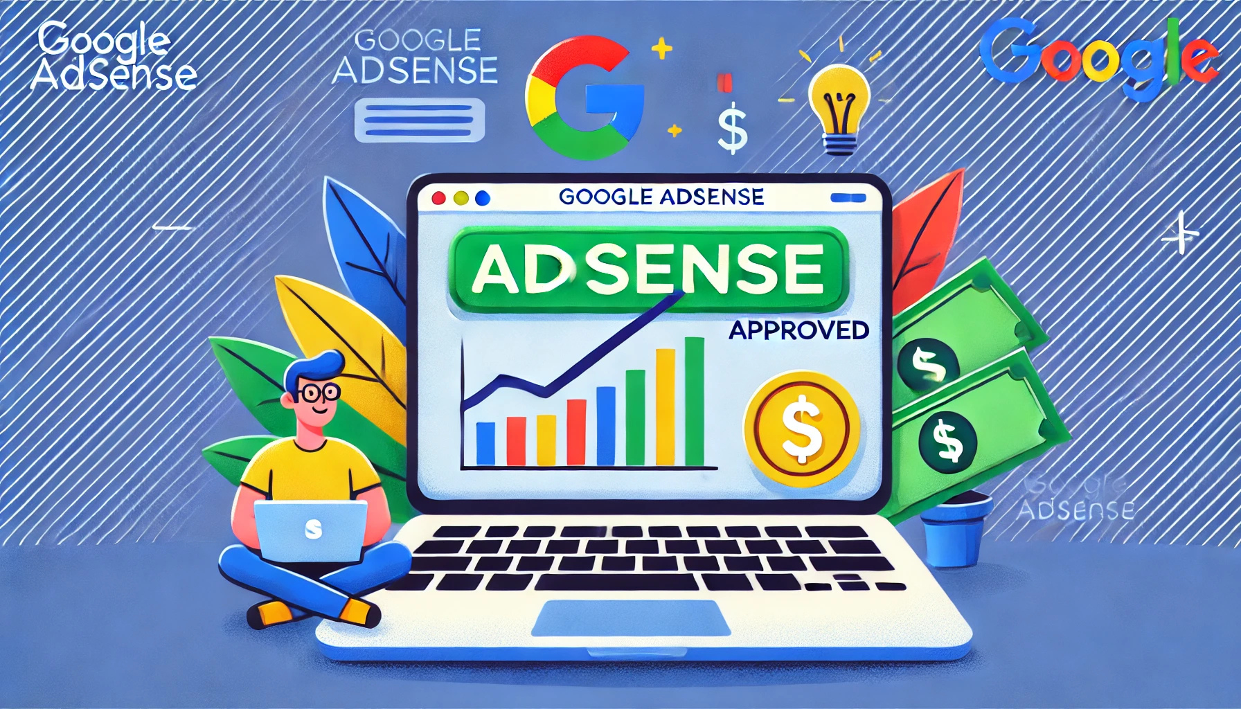 구글의 시그니처 컬러(파랑, 빨강, 노랑, 초록)로 디자인