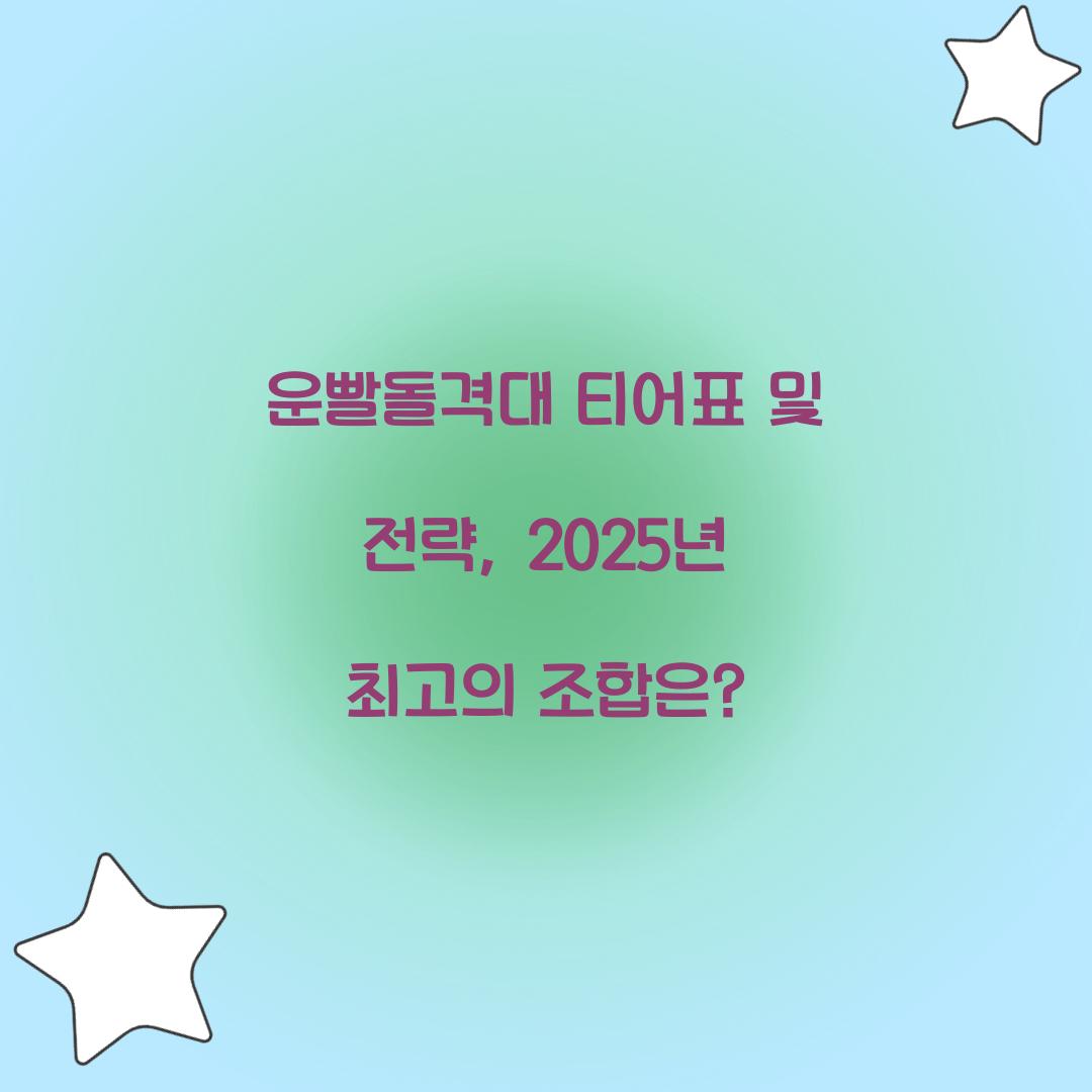 운빨돌격대 티어표