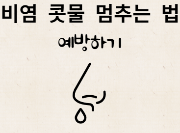 비염 콧물 멈추게 하는 방법
