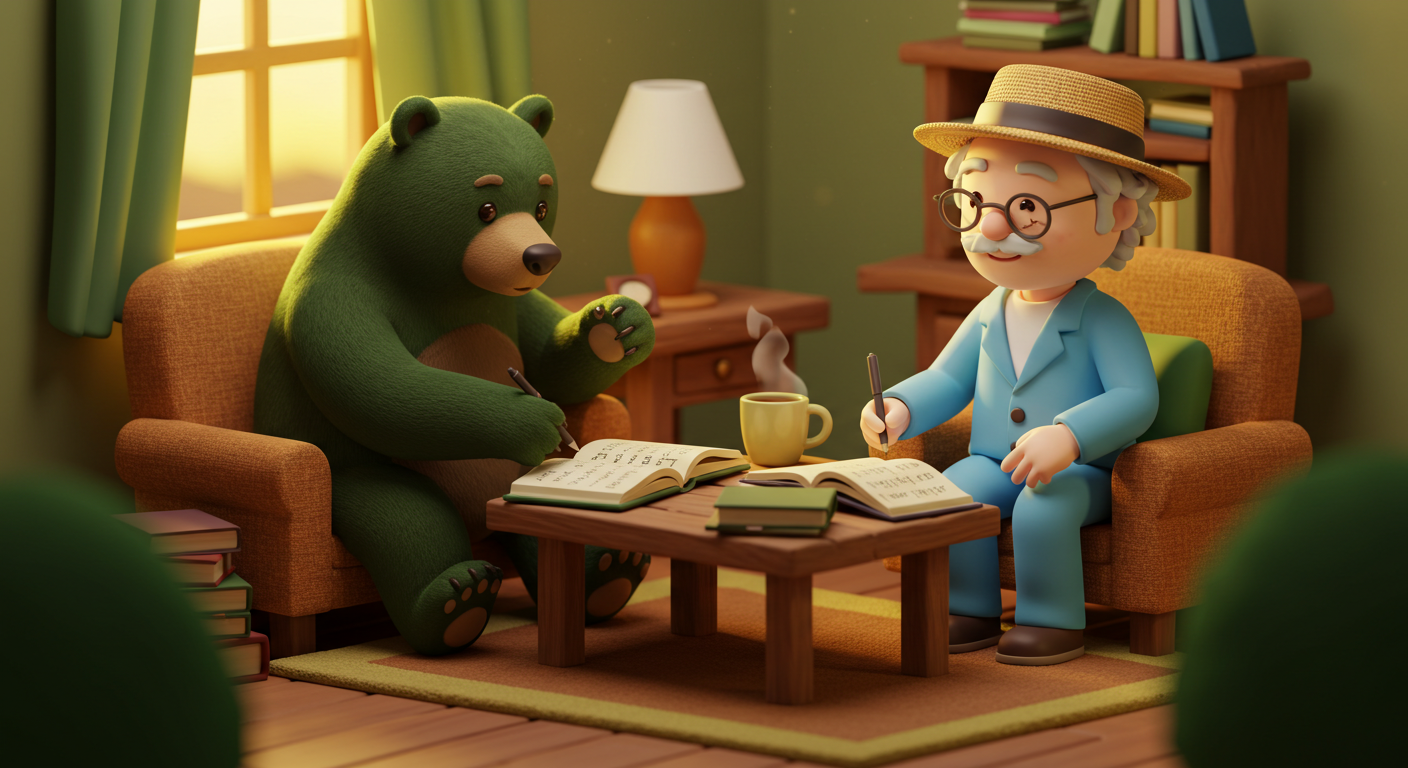 감사일기를 쓰는 모습