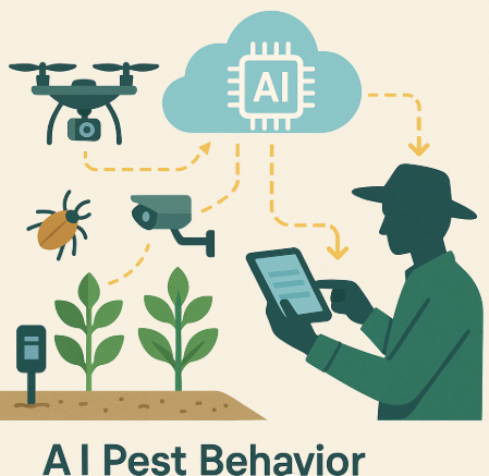 AI 해충 행동 분석 과정을 표현한 인포그래픽