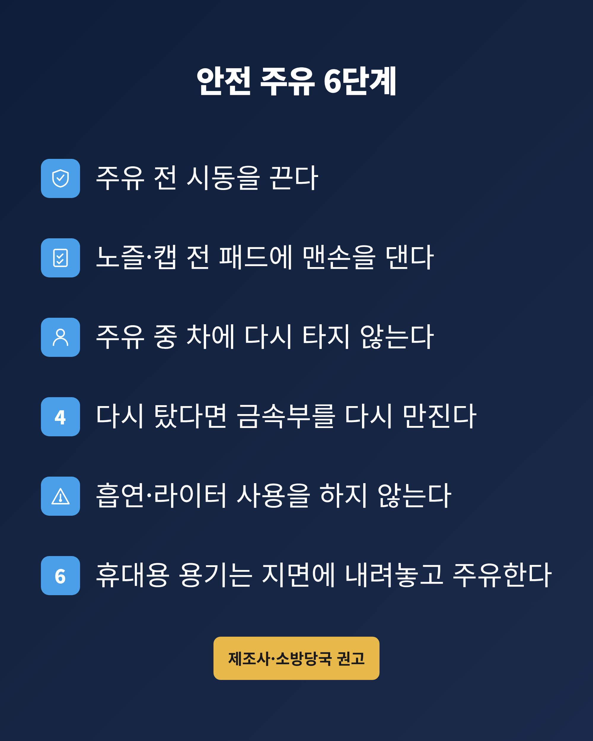 셀프주유 정전기 화재를 줄이는 안전 주유 6단계 체크리스트