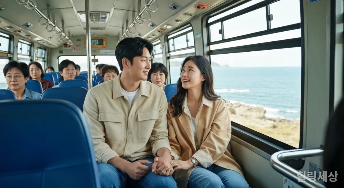 대중교통을 이용해 여행하는 MZ세대 커플