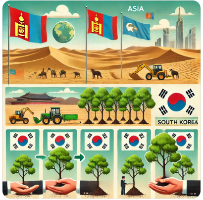아시아 사막화 대응: 몽골과 한국의 사례 사진