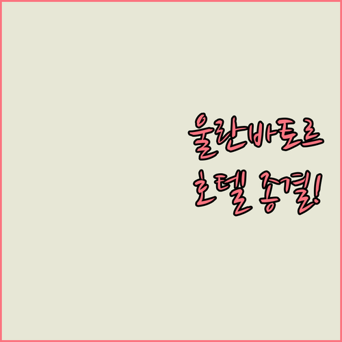 몽골 울란바토르 호텔 추천 신축 쿠빌..