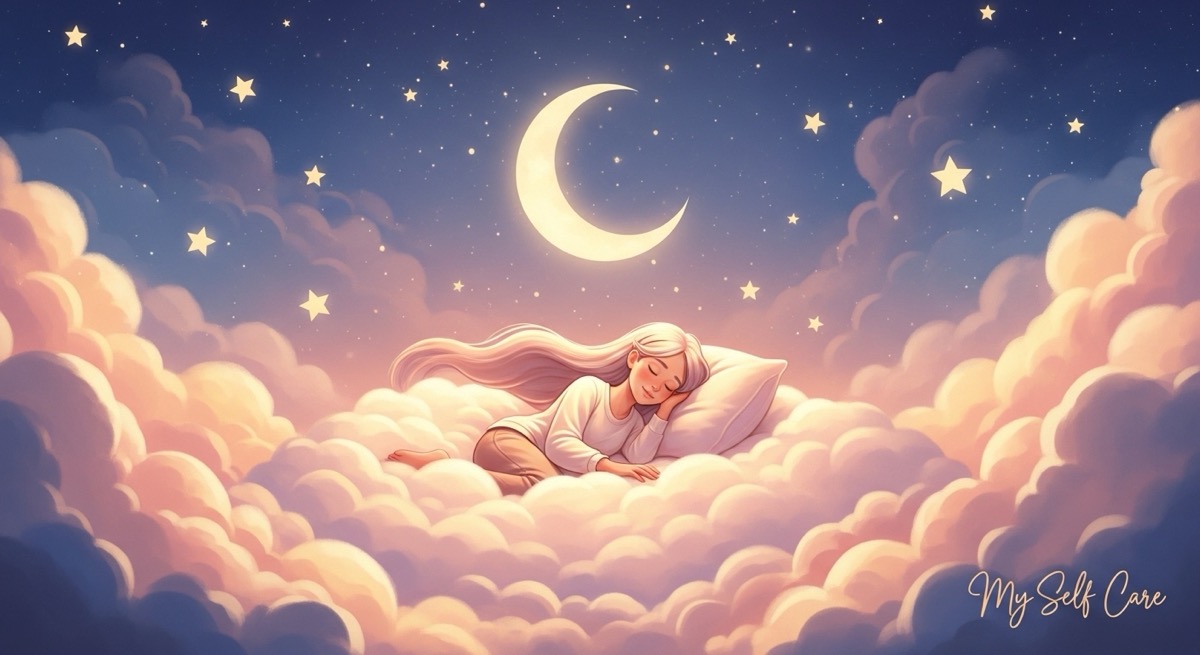 깊은 잠에 빠져 꿈을 꾸는 듯한 몽환적 이미지