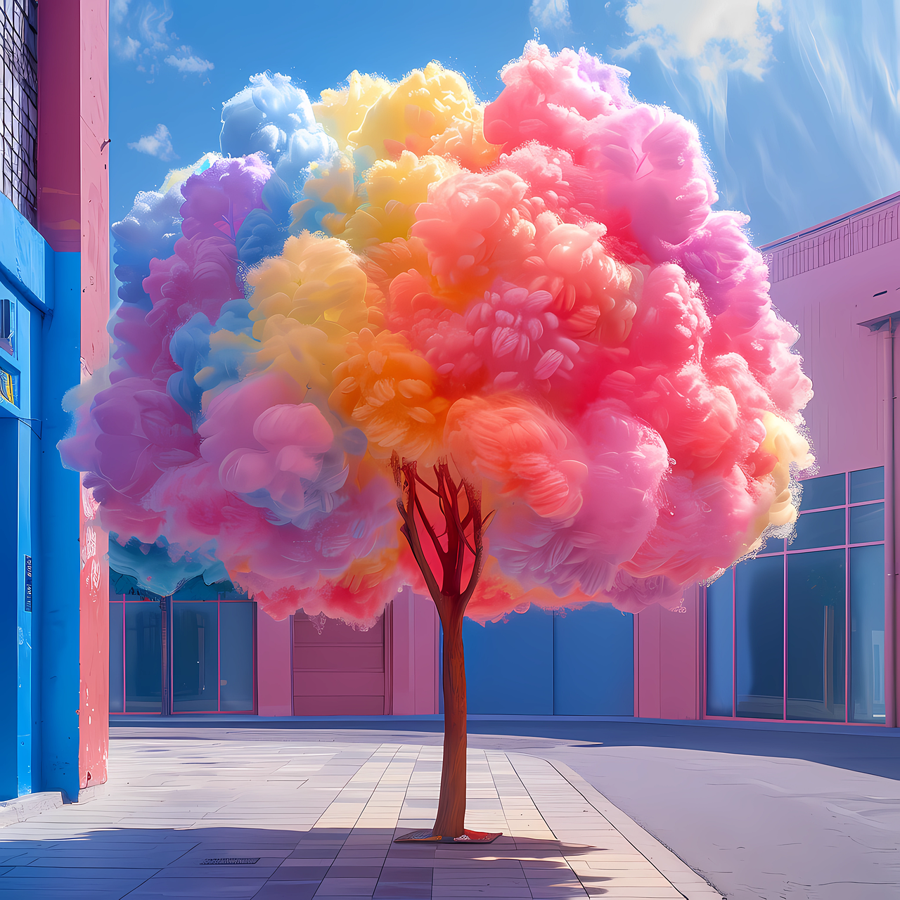 마음이 달달해지는 솜사탕 나무 사진