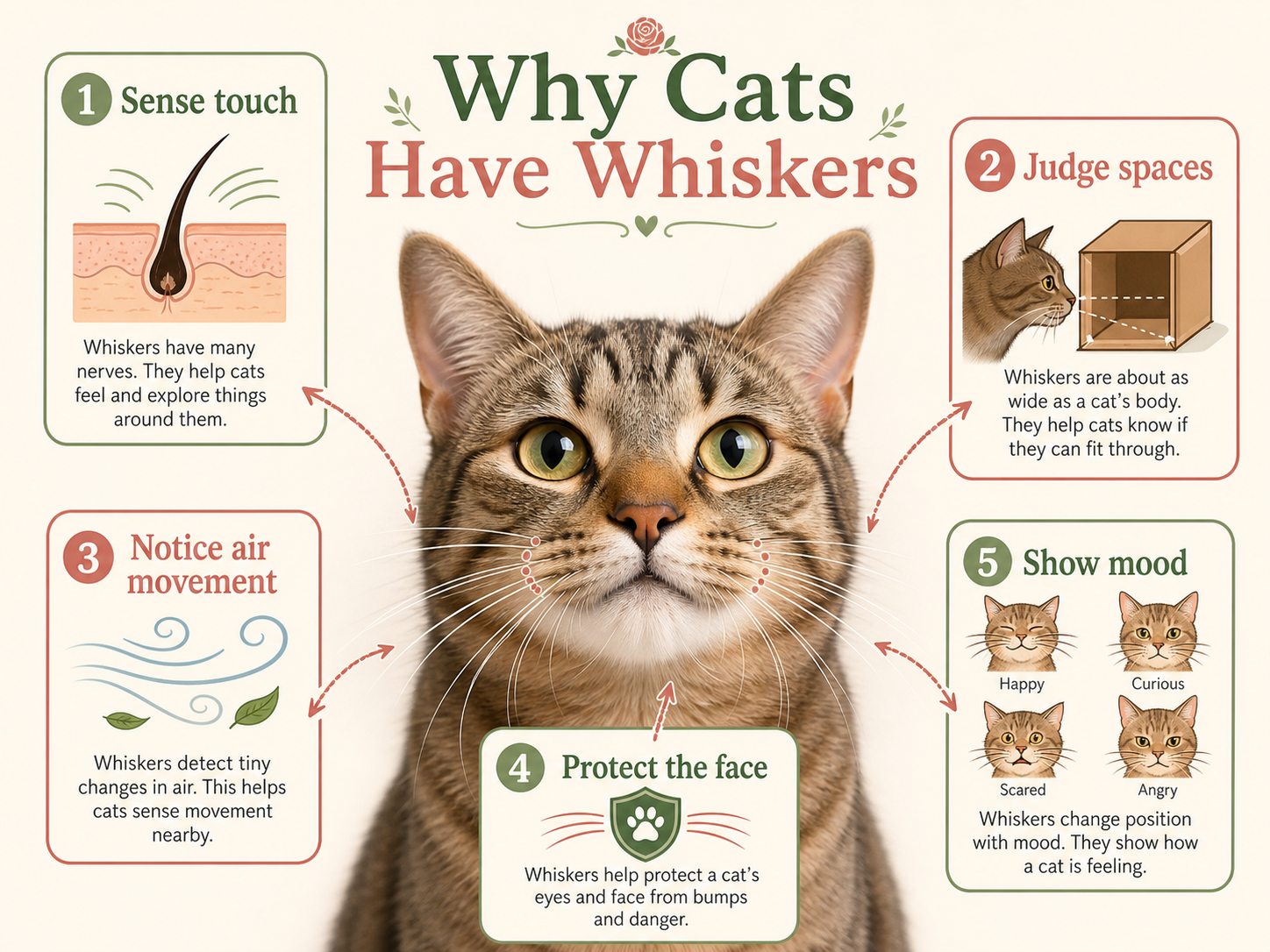 Infographic explaining why cats have whiskers