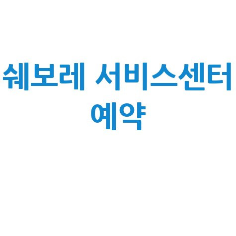 쉐보레 서비스센터 예약 차량 점검/수리 예약 가이드