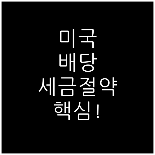 미국 배당수익률 높이는 세금 절약 완..