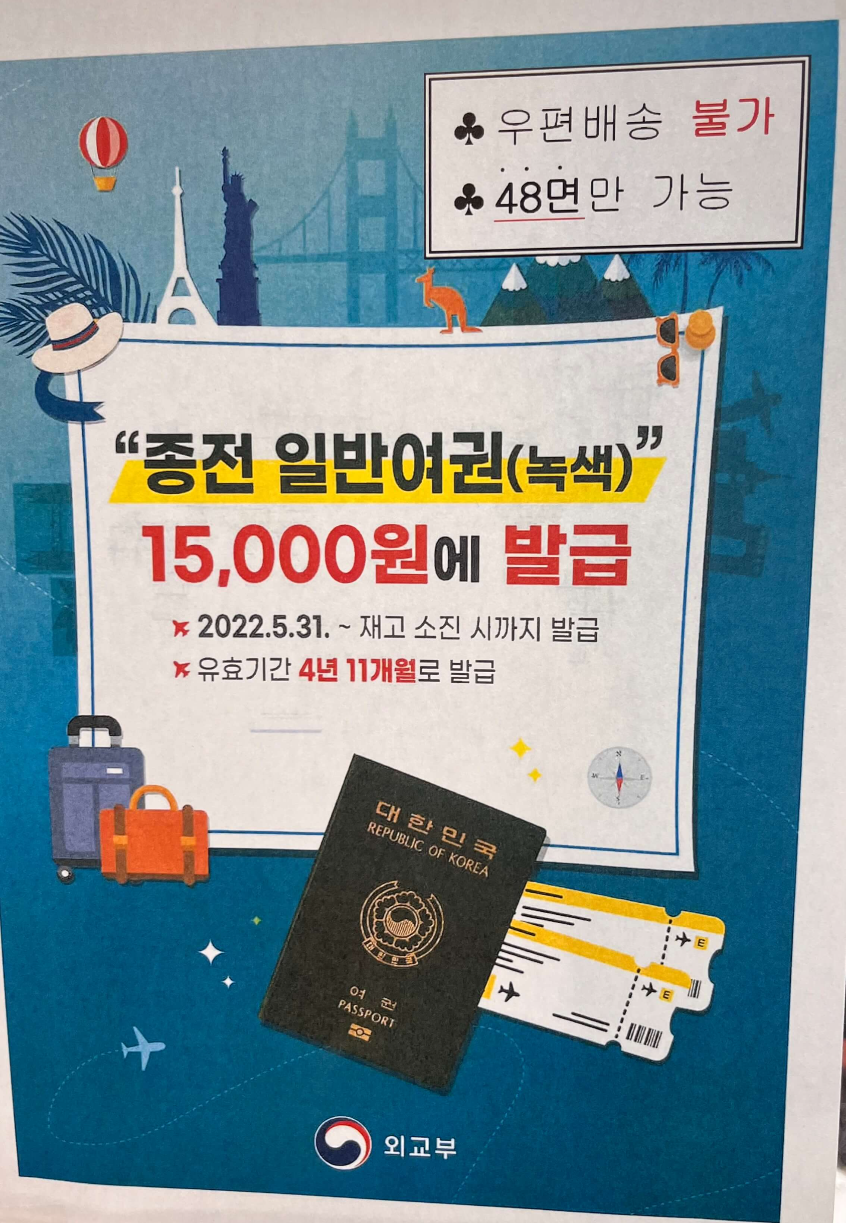 구여권 발급 비용 안내