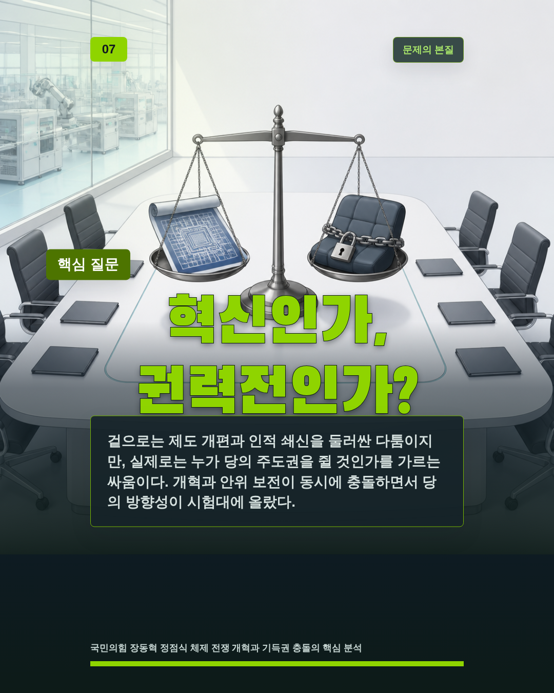 혁신인가, 권력전인가?