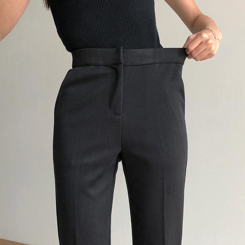 핫 겨울 모직 허리 밴딩 부츠컷 슬랙스 팬츠 나팔 정장 바지