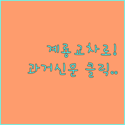 계룡시 교차로 신문 그대로보기 이용 ..