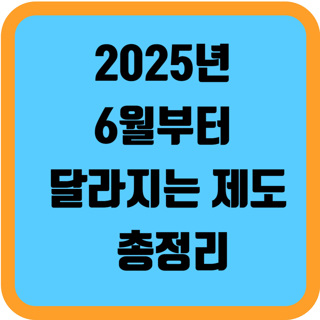 2025년 6월부터 달라지는 제도 총정리 실생활 꿀팁 놓치지 마세요!