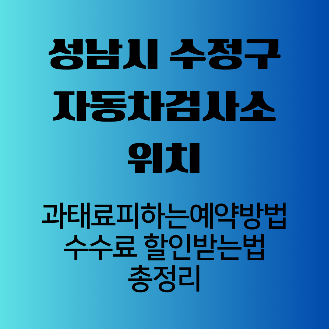성남시수정구자동차검사소위치