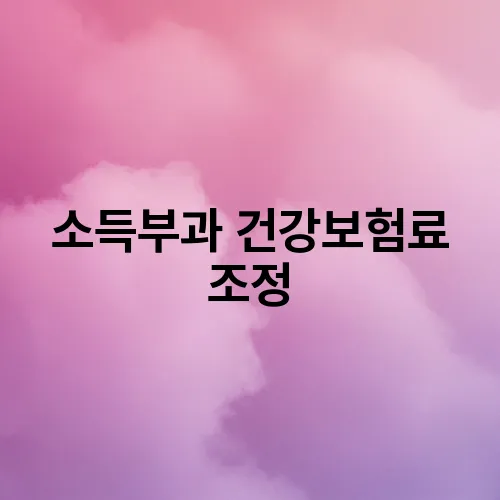 소득부과 건강보험료 조정