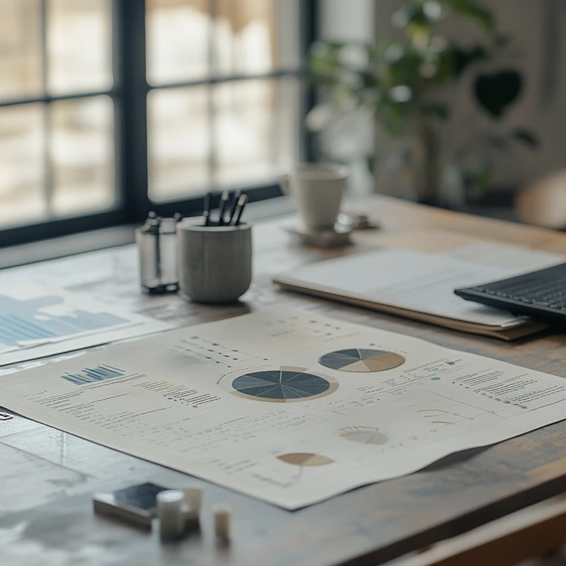 다양한 미국 ETF 포트폴리오가 소득 수준별로 나뉘어 구성됩니다. 현대적인 금융 환경에서 생동감 있는 파이 차트를 통해 자산 배분을 명확하게 보여줍니다.