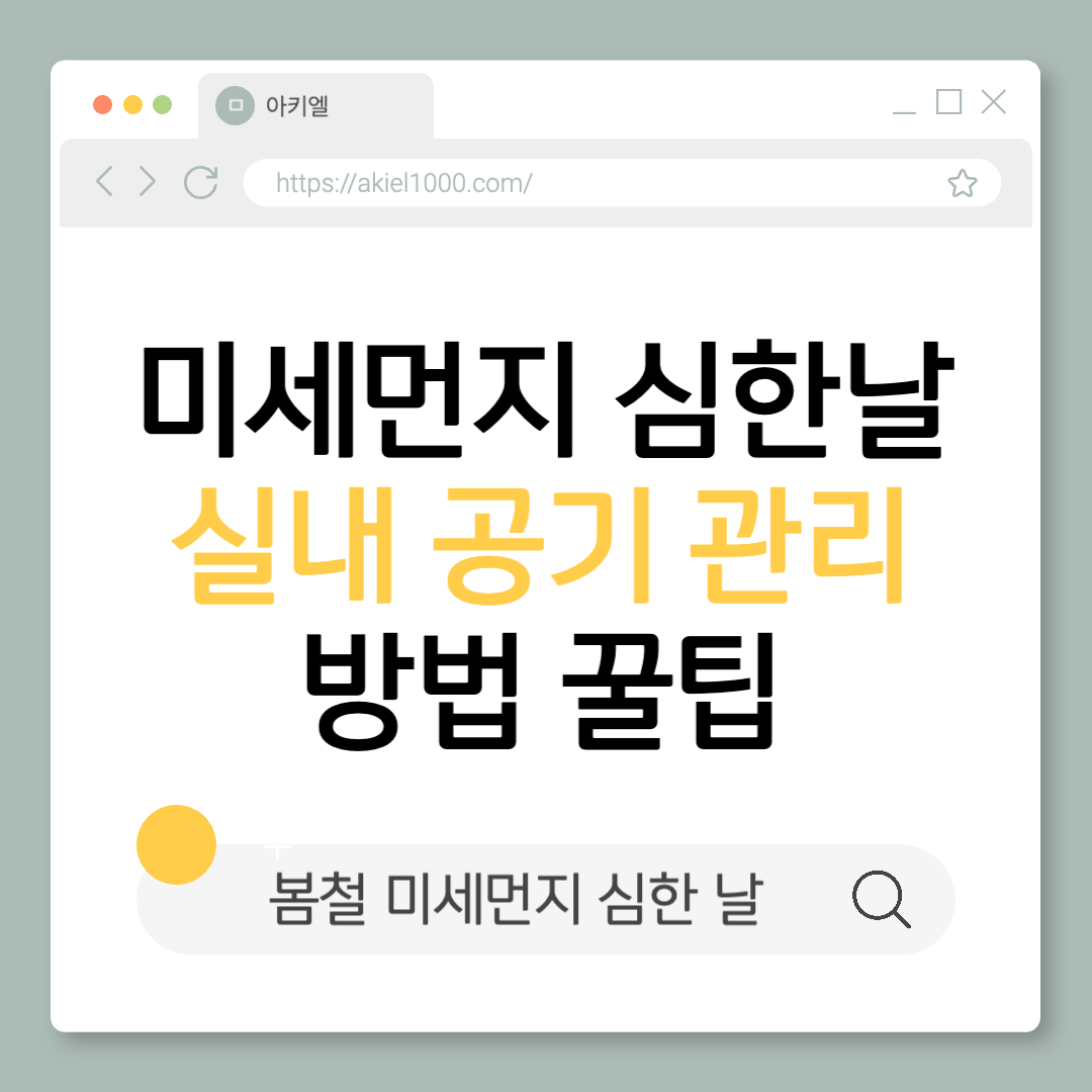 봄철 미세먼지 심한 날 실내 공기 유지 팁 환기 방법 꿀팁