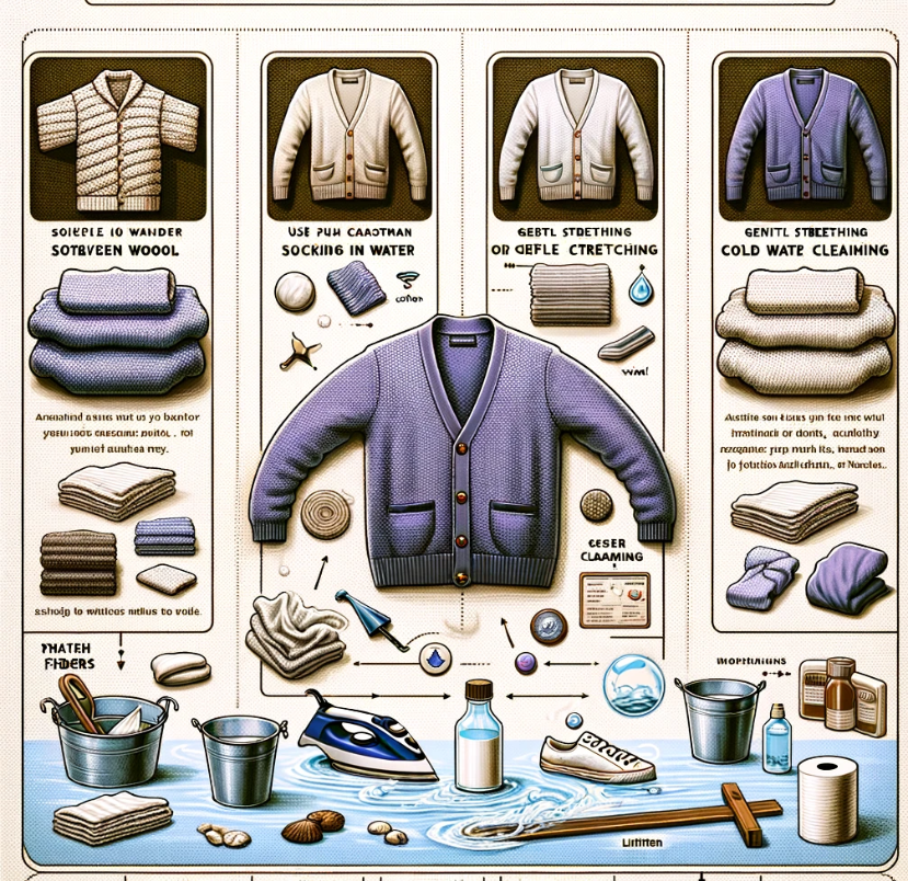 다양한 재질의 줄어든 가디건 복원 방법