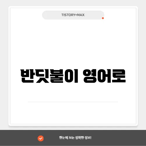 반딧불이 영어로