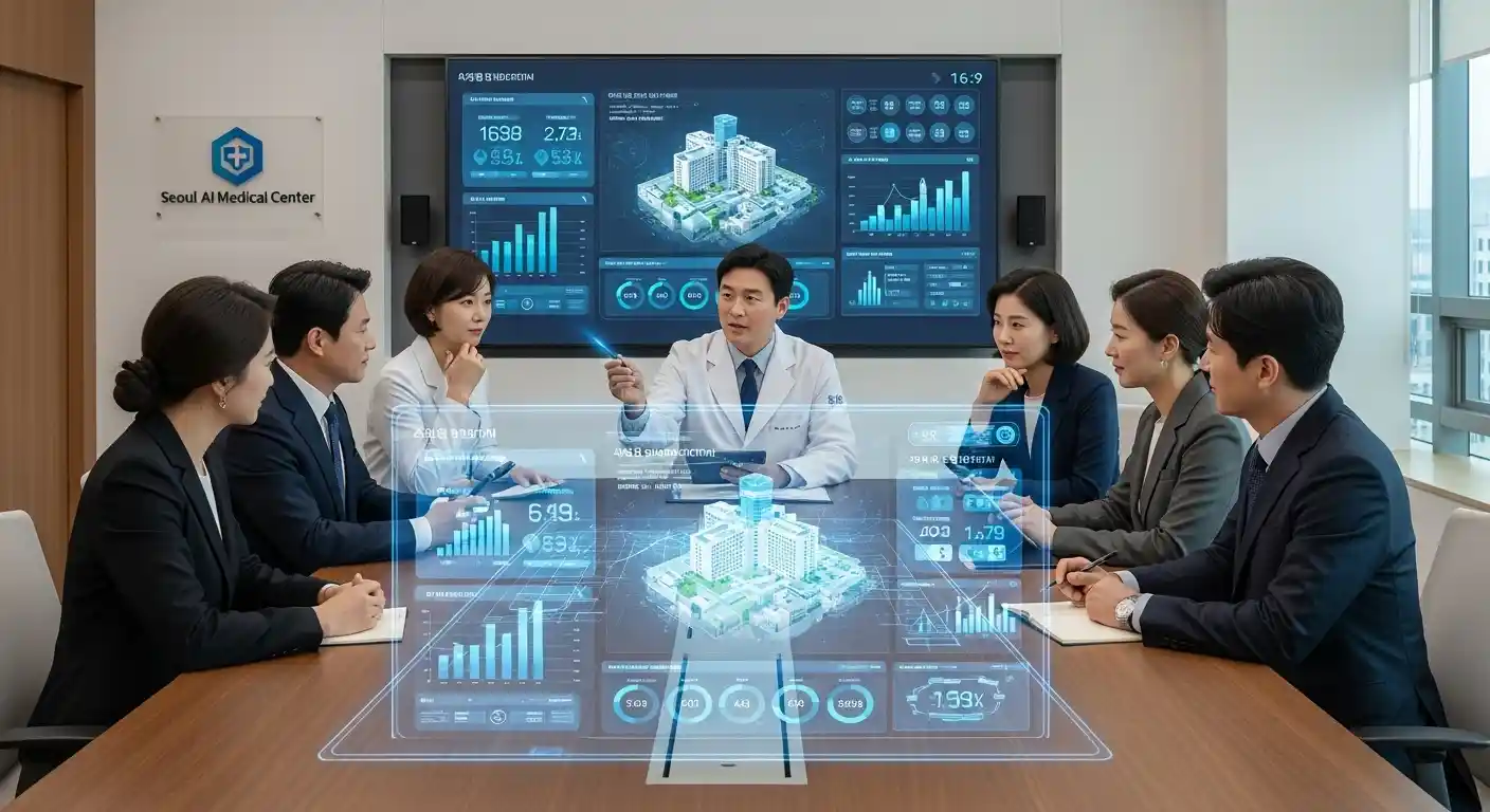 <img src="hospital_evaluating_roi_after_ai_implementation.webp" alt="AI 도입 후 병원 운영성과를 분석하는 장면입니다. 이미지 입니다">