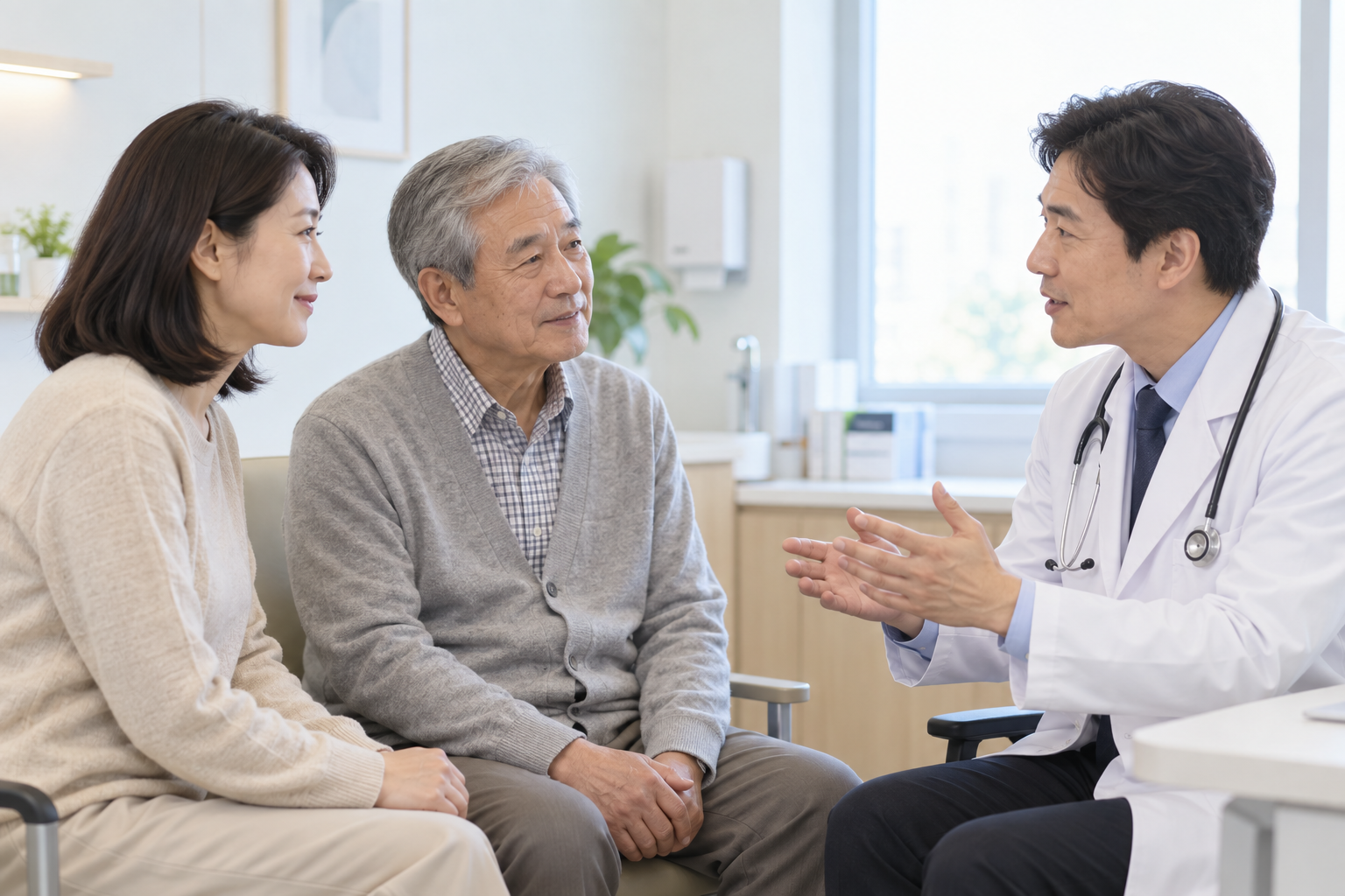 병기와 간 기능, 치료 목표를 의료진에게 함께 확인합니다.