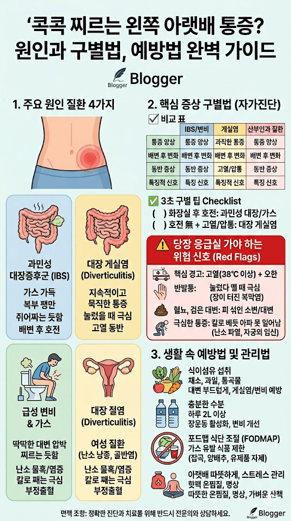 왼쪽 아랫배 통증 원인과 구별법
