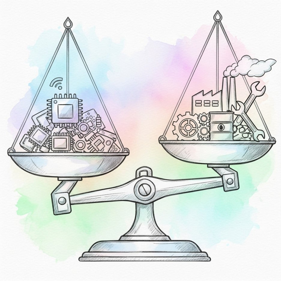 두 지수의 특징을 비교하는 균형 잡힌 시각적 이미지