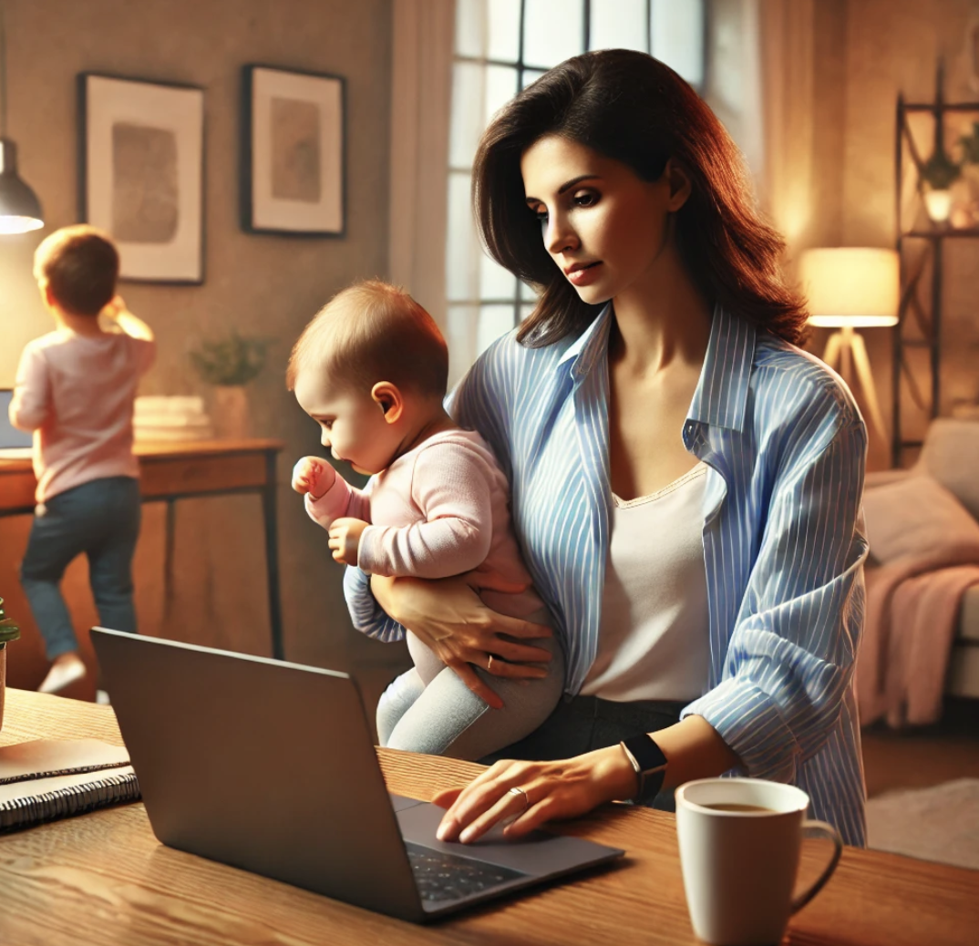 워킹맘의 자유로운 근무 모습