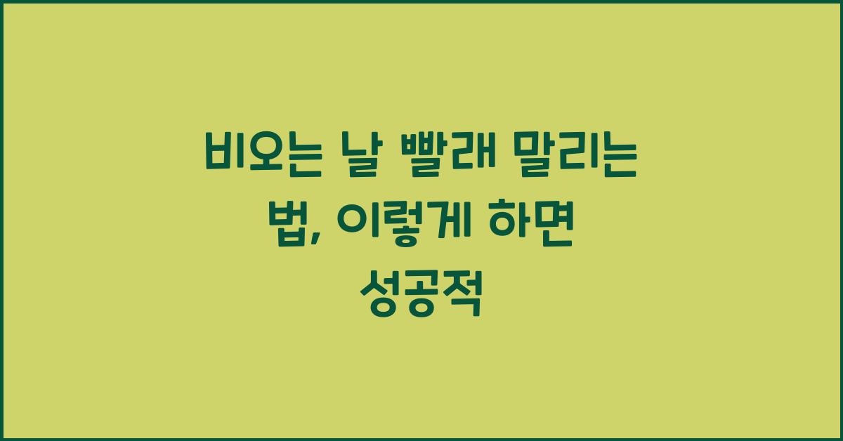 비오는 날 빨래 말리는 법