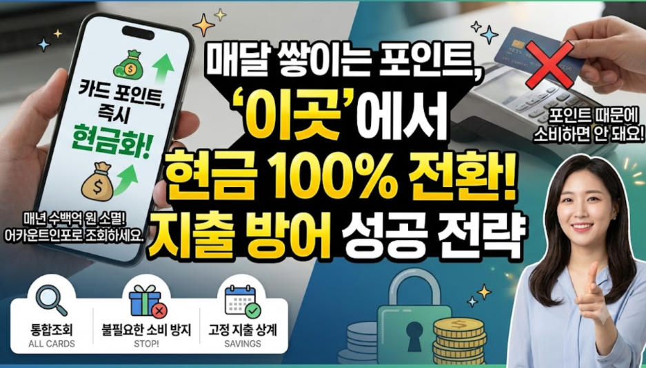 카드 포인트 현금화 (통합조회, 지출방어, 자동캐시백)
