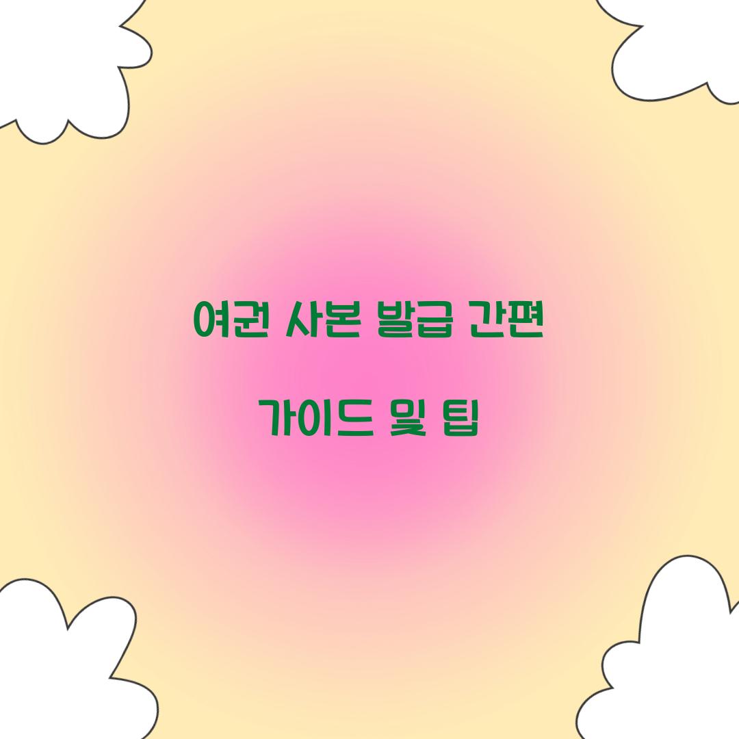 여권 사본 발급