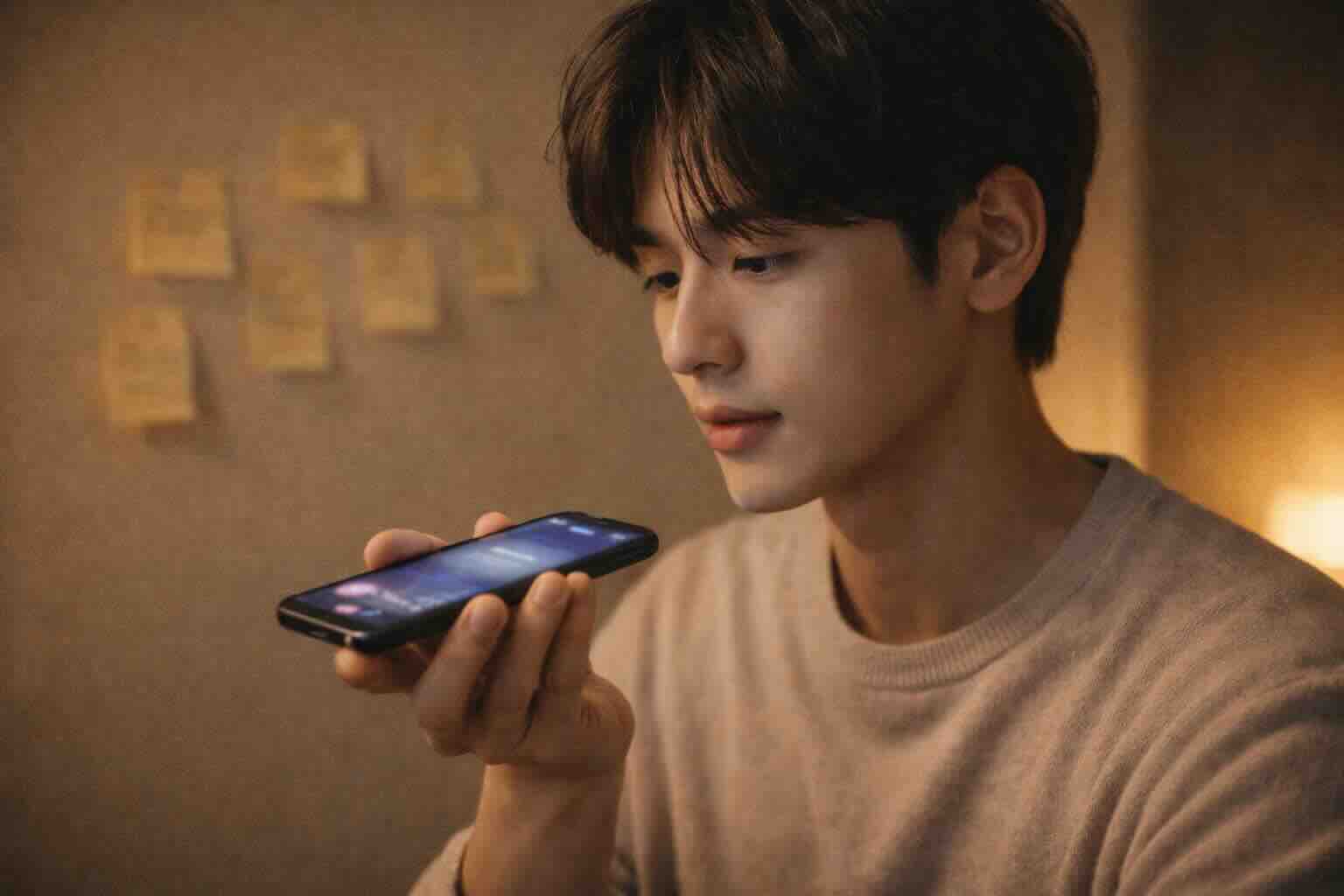 30초 설명으로 메타인지를 점검하는 음성 메모 연습 장면