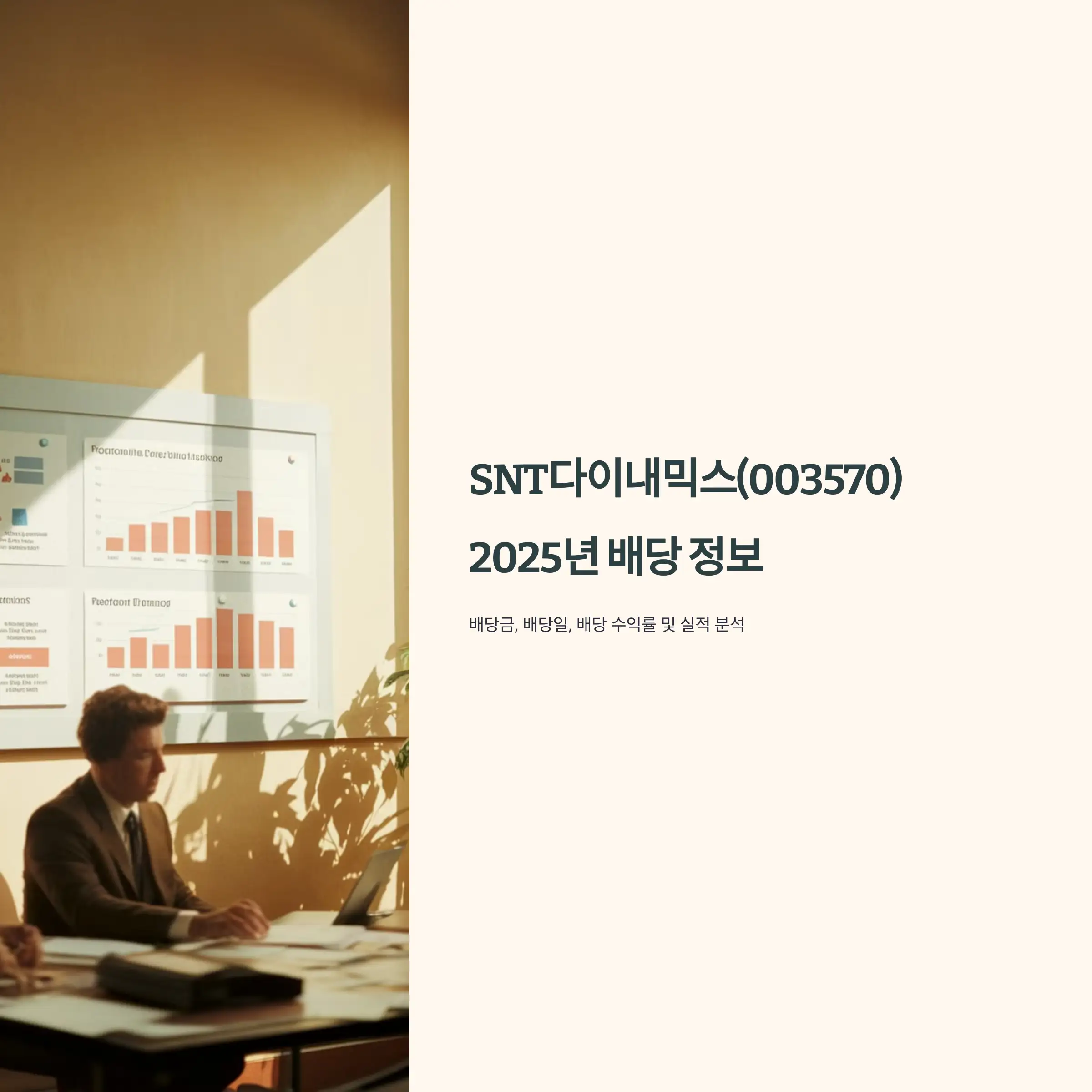 SNT다이내믹스(003570) 2025년 배당 정보 배당금