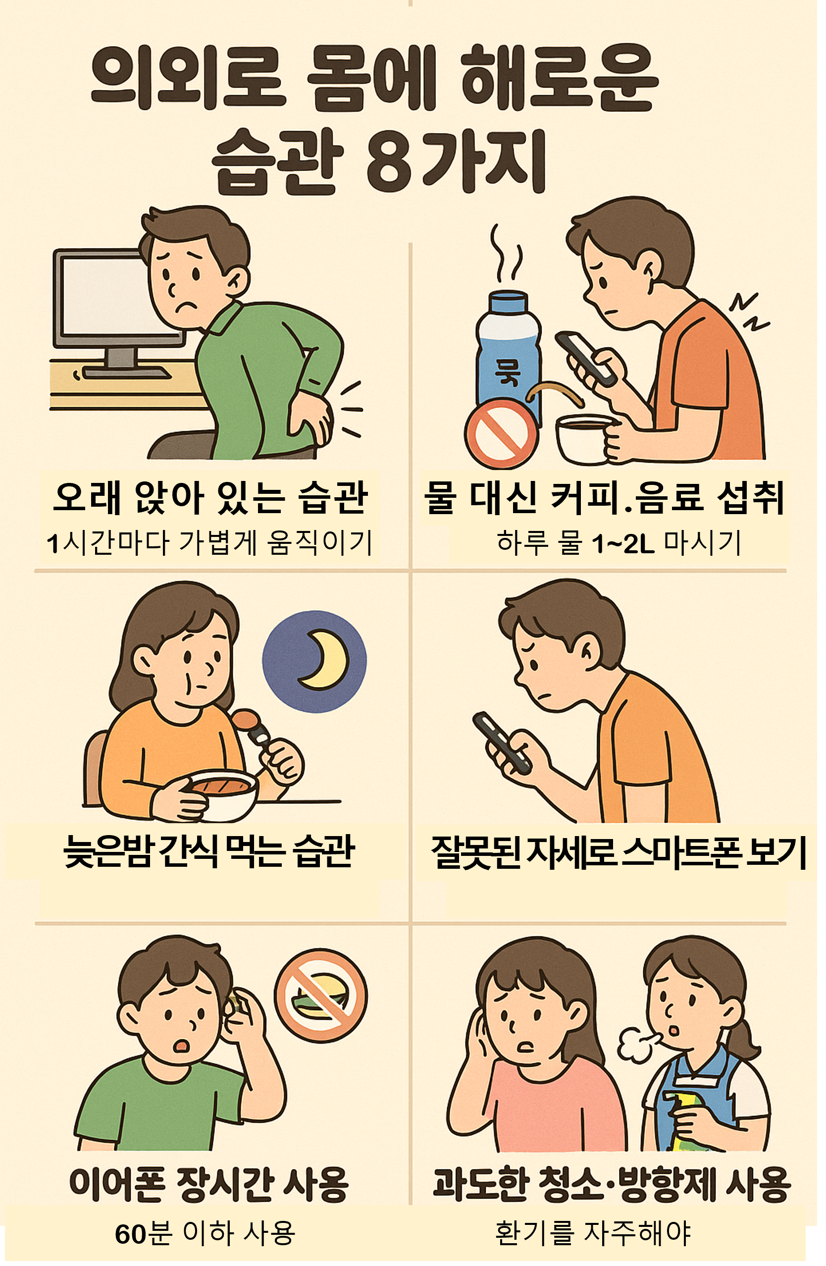의외로 몸에 해로운 습관 8가지
