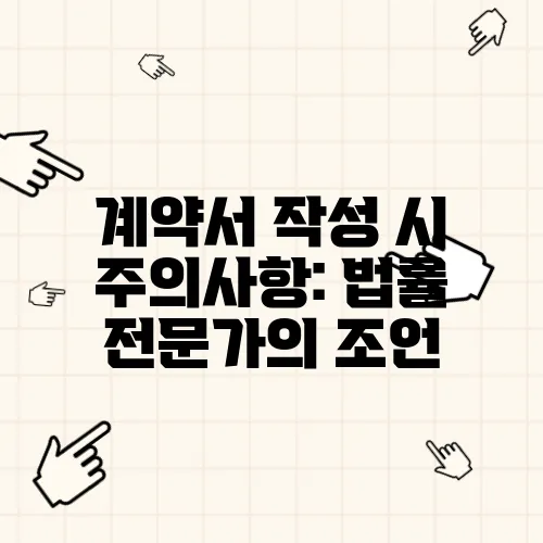 계약서 작성 시 주의사항: 법률 전문가의 조언