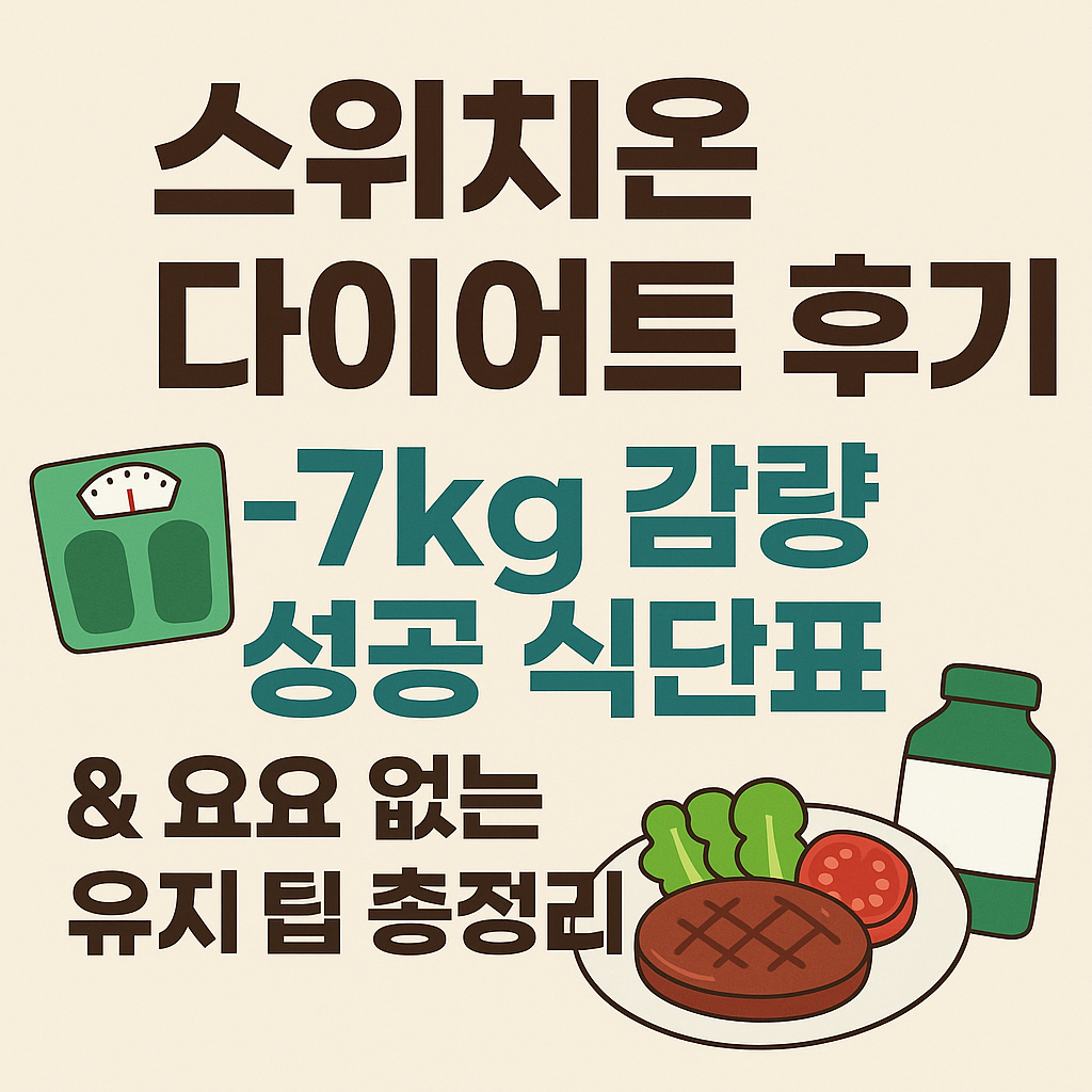 스위치온 다이어트 후기 -7kg 감량 성공식단표