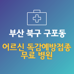 부산 북구 구포동 노인 독감예방접종 무료 병원 (인플루엔자 무료 접종 대상 날짜)