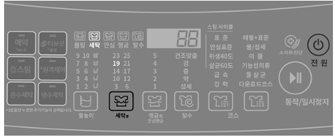 [헹굼], [탈수] 버튼을 각각 눌러 기능을 제거