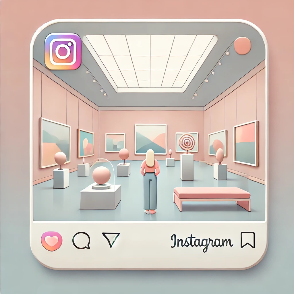 Instagram art exhibition illustration