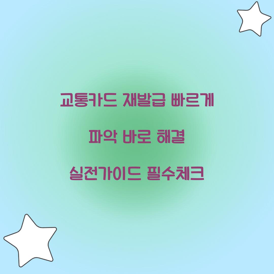 교통카드 재발급