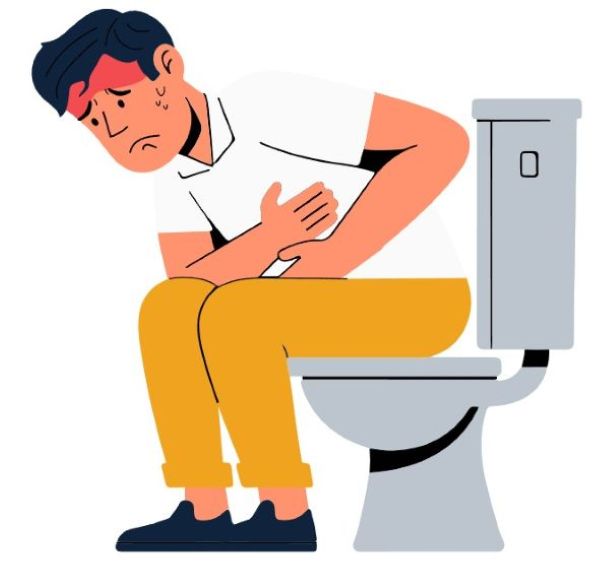 식중독환자 설사하는 일러스트