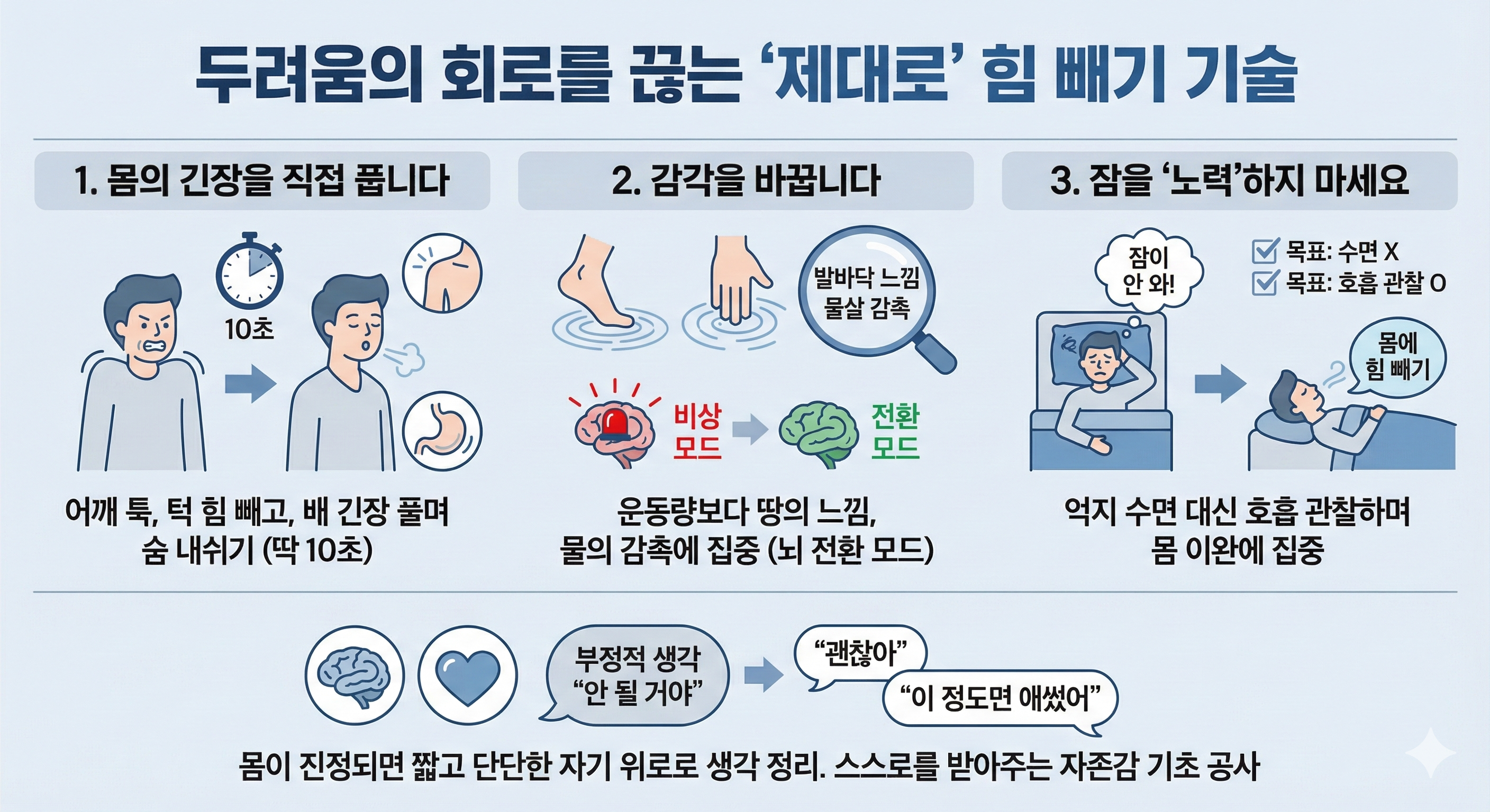 두려움의 회로를 끊는 확실한 기술: '제대로' 힘 빼기